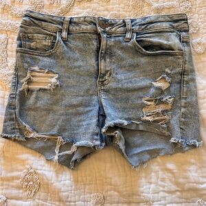 Distressed Light Blue Denim Women's Shorts